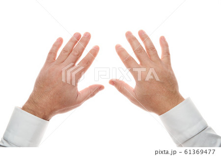 Man hands gesture isolated on white background. Man hands gesture isolated on white background. 61369477