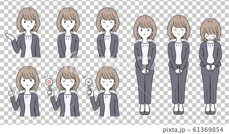 辦公室工作人員女人打手勢 辦公室工作人員女人打手勢 61369854