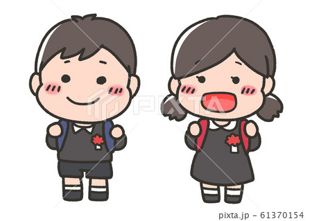 かわいい小学生の男子女子5のイラスト素材