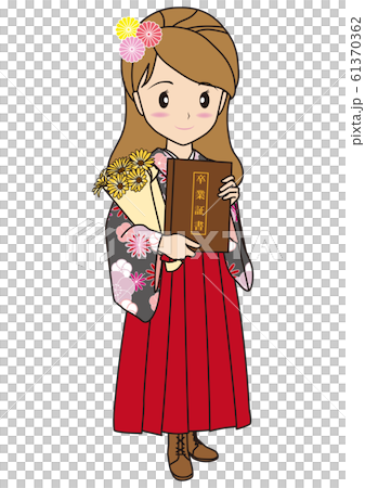 Graduation ceremony hakama diploma 61370362