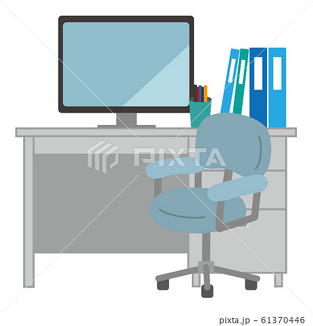 ワークデスク 机 会社のイラスト素材