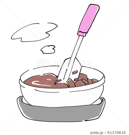 チョコレートを湯せんで溶かす チョコレートを湯せんで溶かす 61370616