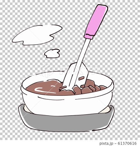 チョコレートを湯せんで溶かす チョコレートを湯せんで溶かす 61370616