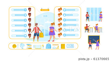 Pupils Constructor Character, Emotions, Scenes Set 61370665