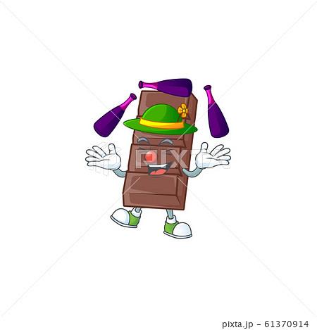 Smart chocolate bar cartoon character design playing Juggling 61370914