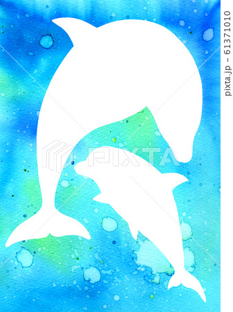 イルカのシルエットのイラスト素材