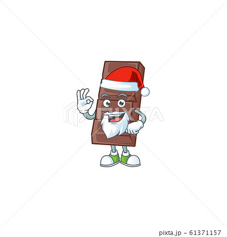 A picture of Santa chocolate bar mascot picture style with ok finger 61371157