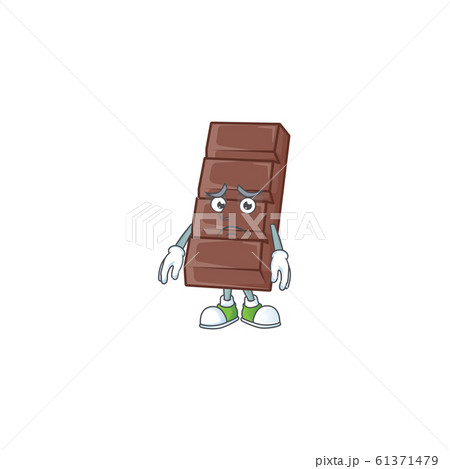 A picture of chocolate bar showing afraid look face 61371479
