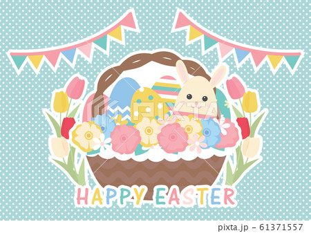 イースターエッグ　春　復活祭　イラストセット 61371557