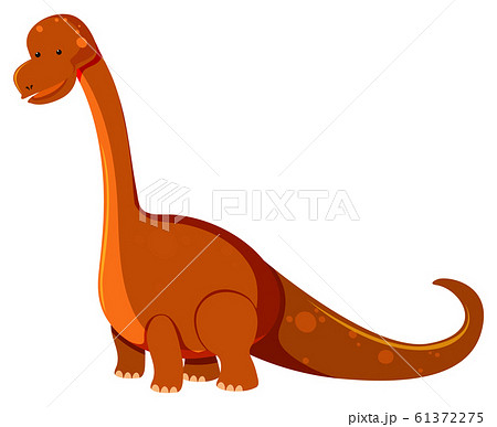 Single picture of brontosaurus in orange color - Stock Illustration  [61372275] - PIXTA