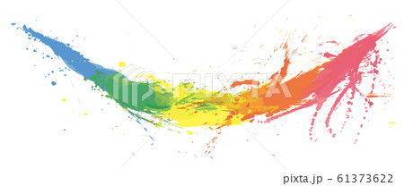 書道 しぶき 毛筆イラスト カラフルのイラスト素材