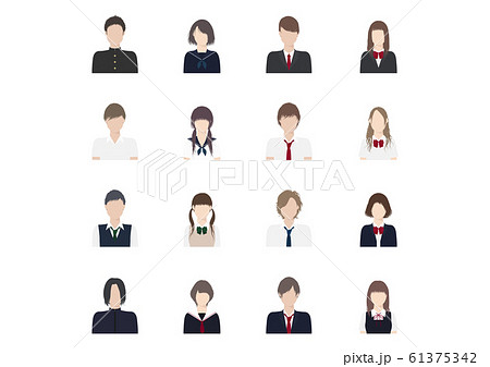 日本人学生のアバター素材 日本人学生のアバター素材 61375342