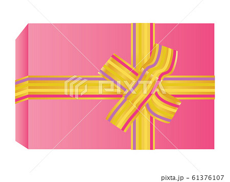 リボン付きのピンクのプレゼントの箱 リボン付きのピンクのプレゼントの箱 61376107