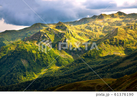 mountain landscape with sky and dark clouds 61376190