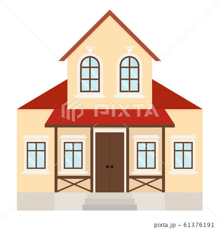 House. Two-storey residential building with porch. Private mansion 61376191
