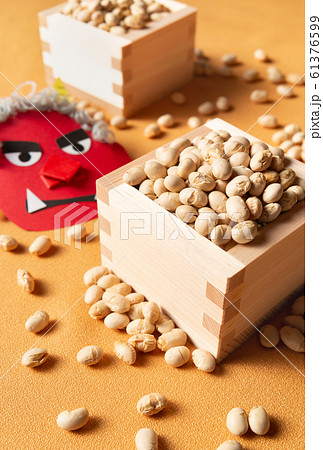 炒り大豆　煎り大豆　福豆　節分　赤鬼　炒り豆　行事 61376599