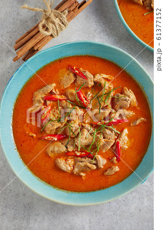Dried red pork coconut curry, Thai cuisine. Dried red pork coconut curry, Thai cuisine. 61377152