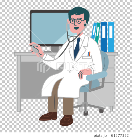 医者 診察 聴診器のイラスト素材