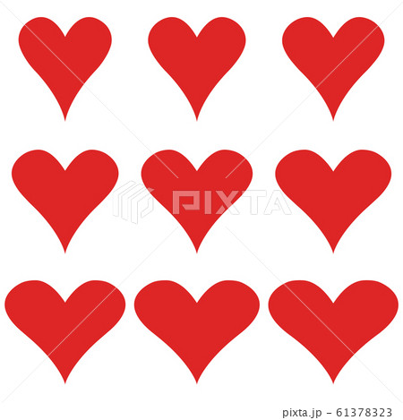 set hearts of elegant shape, vector heart symbol of love on Valentines day, valentine gift on set hearts of elegant shape, vector heart symbol of love on Valentines day, valentine gift on 61378323