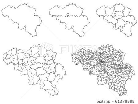 Vector map of Belgium administrative regions and areas 61378989
