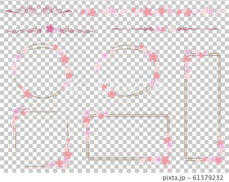 Cherry blossom frame decorative border 61379232