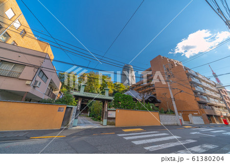 日本の東京都市景観 虎ノ門三丁目から「榮閑院猿寺」や東京タワーなどを望む 61380204