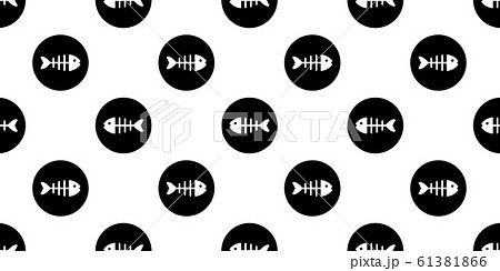 fish bone Seamless pattern vector shark polka dot salmon dolphin tuna doodle cartoon ocean sea scarf isolated repeat wallpaper tile background illustration design 61381866