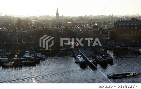 AMSTERDAM, NETHERLANDS - top view of the city AMSTERDAM, NETHERLANDS - top view of the city 61382277