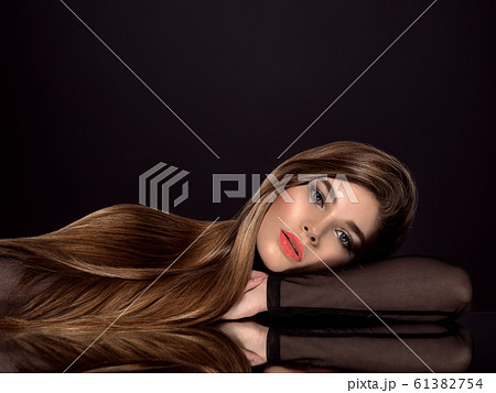 Woman with beauty long brown hair. Beauty woman 61382754