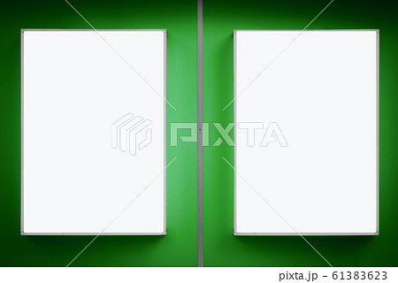 Two empty lightboxes on the wall. Two empty lightboxes on the wall. 61383623