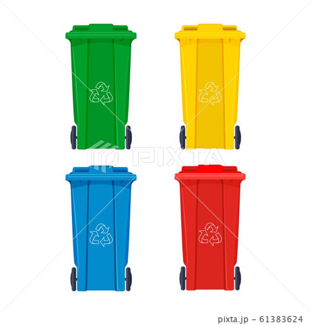 Garbage bin for recycle icons set. Rubbish, waste and trash containers. Vector Garbage bin for recycle icons set. Rubbish, waste and trash containers. Vector 61383624