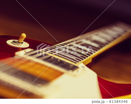 electric guitar body close-up view is on the wood 61384346