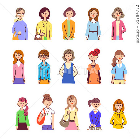 様々な年齢の女性15人 上半身 セット 様々な年齢の女性15人 上半身 セット 61384752