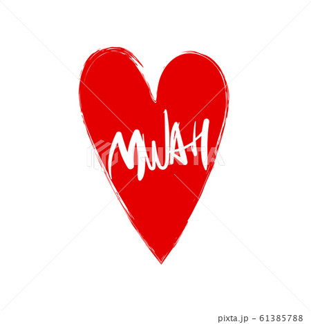 Red heart in grunge style isolated on white background 61385788