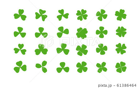 Clover leaf plant icon set. Symbol for St. Patricks Day and luck. Vector illustration isolated 61386464