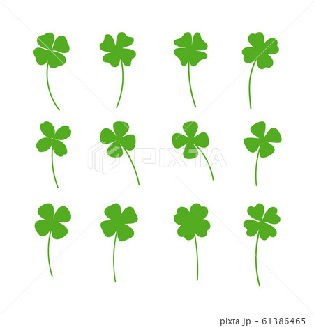 Clover leaf plant icon set. Symbol for St. Patricks Day and luck. Vector illustration isolated 61386465
