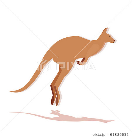 kangaroo icon cartoon endangered wild australian animal symbol wildlife species fauna concept flat 61386652