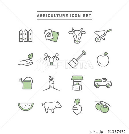 AGRICULTURE ICON SET AGRICULTURE ICON SET 61387472