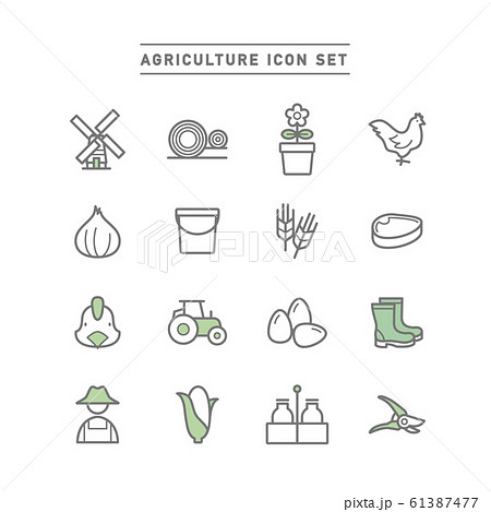 AGRICULTURE ICON SET AGRICULTURE ICON SET 61387477