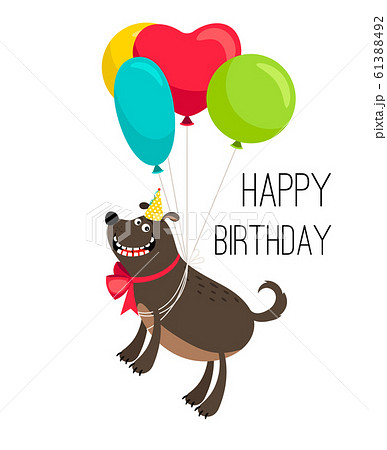 Happy Birthday Dog Cardのイラスト素材