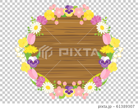 春素材9 リース 花 春素材9 リース 花 61389307