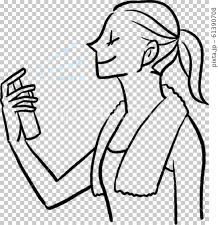 スキンケア スプレー エステ 女性 イラストのイラスト素材