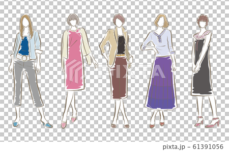 女性のファッションイラストのイラスト素材 女性のファッションイラストのイラスト素材