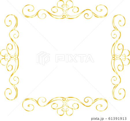 正方形 アンティーク フレーム モダン レトロ ビンテージ 枠 テキストスペース イラストのイラスト素材