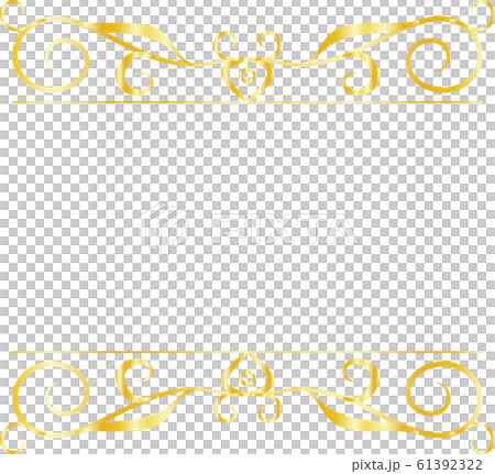 上下 アンティーク フレーム モダン レトロ ビンテージ 枠 テキストスペース イラストのイラスト素材