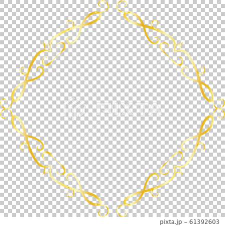 ひし形 アンティーク フレーム モダン レトロ ビンテージ 枠 テキストスペース イラストのイラスト素材