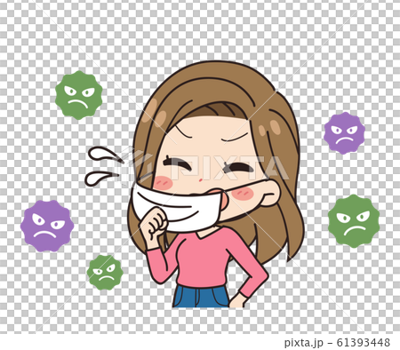 一個女人擔心感染的斜插圖 61393448