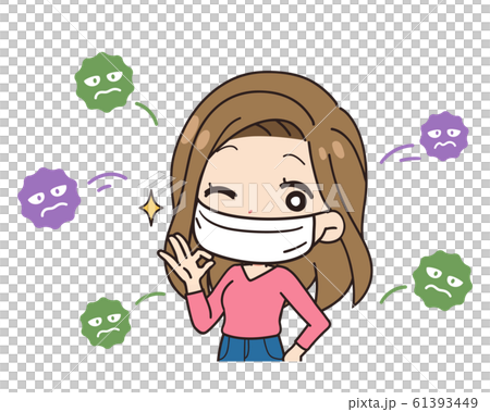女人防止上半身傳染病的斜視圖 61393449