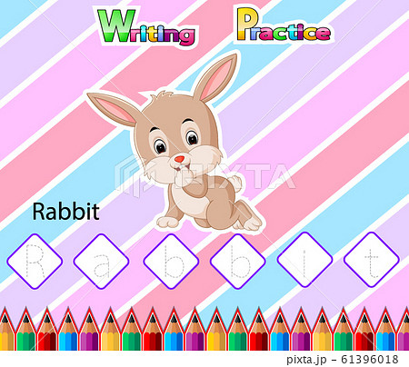 Worksheet Writing practice alphabet R for Rabbit of illustration Worksheet Writing practice alphabet R for Rabbit of illustration 61396018