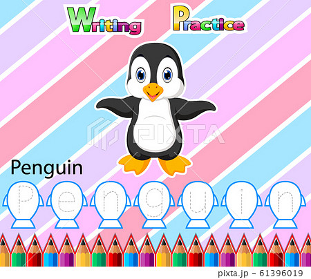 Worksheet Writing practice alphabet P for Penguin of illustration Worksheet Writing practice alphabet P for Penguin of illustration 61396019